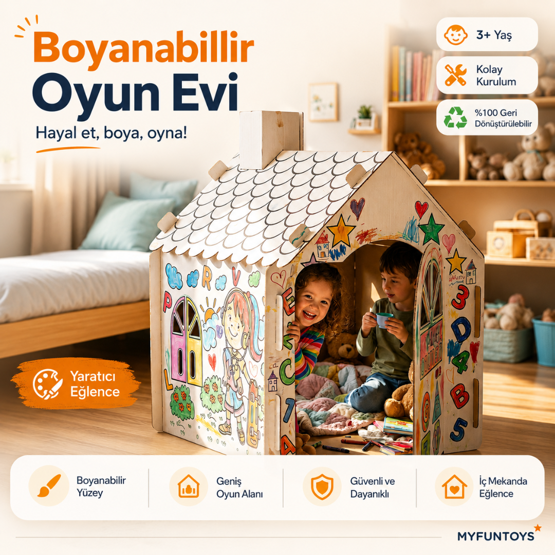 Çocuklar İçin Boyanabilir Oyun Evi