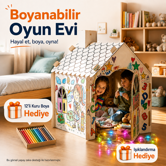 Çocuklar İçin Boyanabilir Oyun Evi