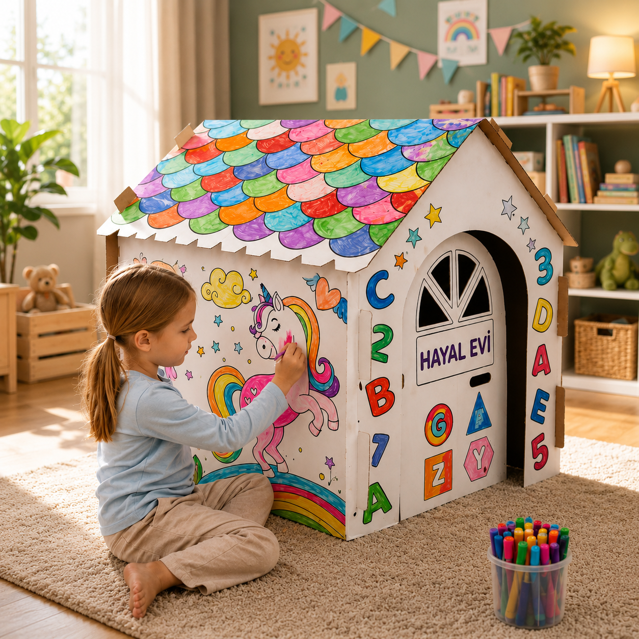 Çocuklar İçin Boyanabilir Oyun Evi