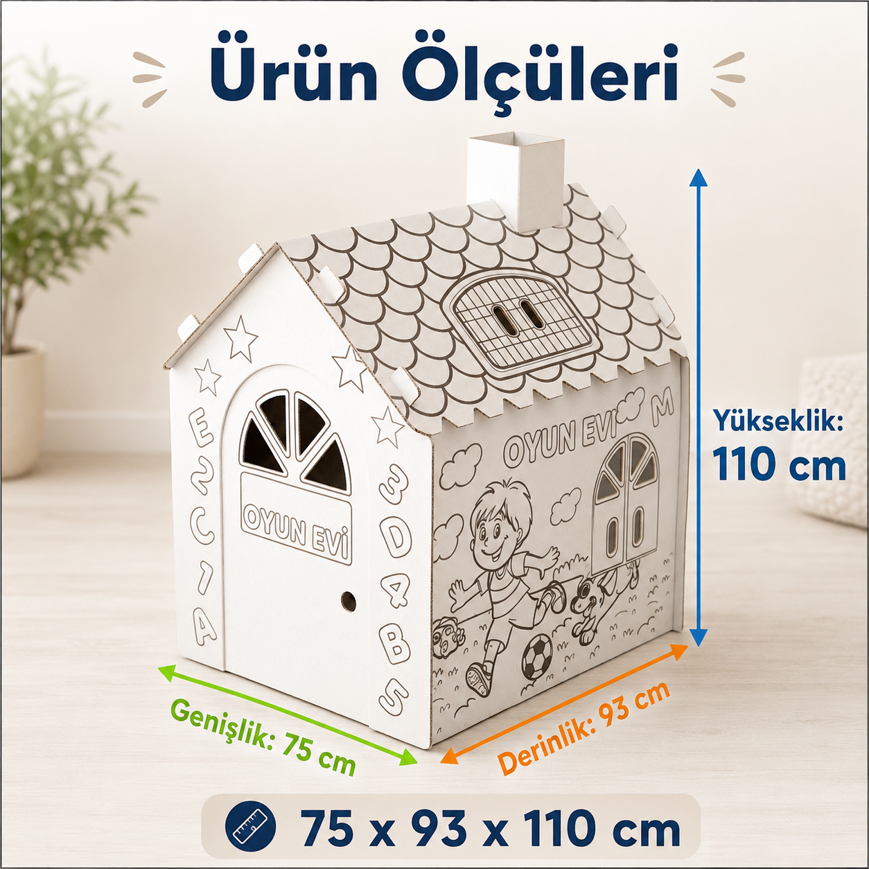 Çocuklar İçin Boyanabilir Oyun Evi
