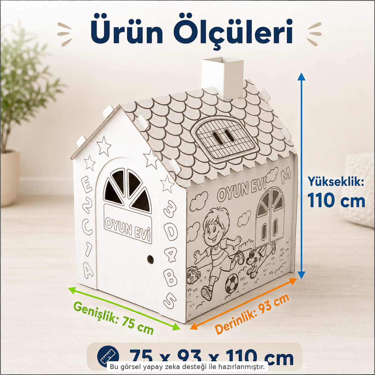Çocuklar İçin Boyanabilir Oyun Evi